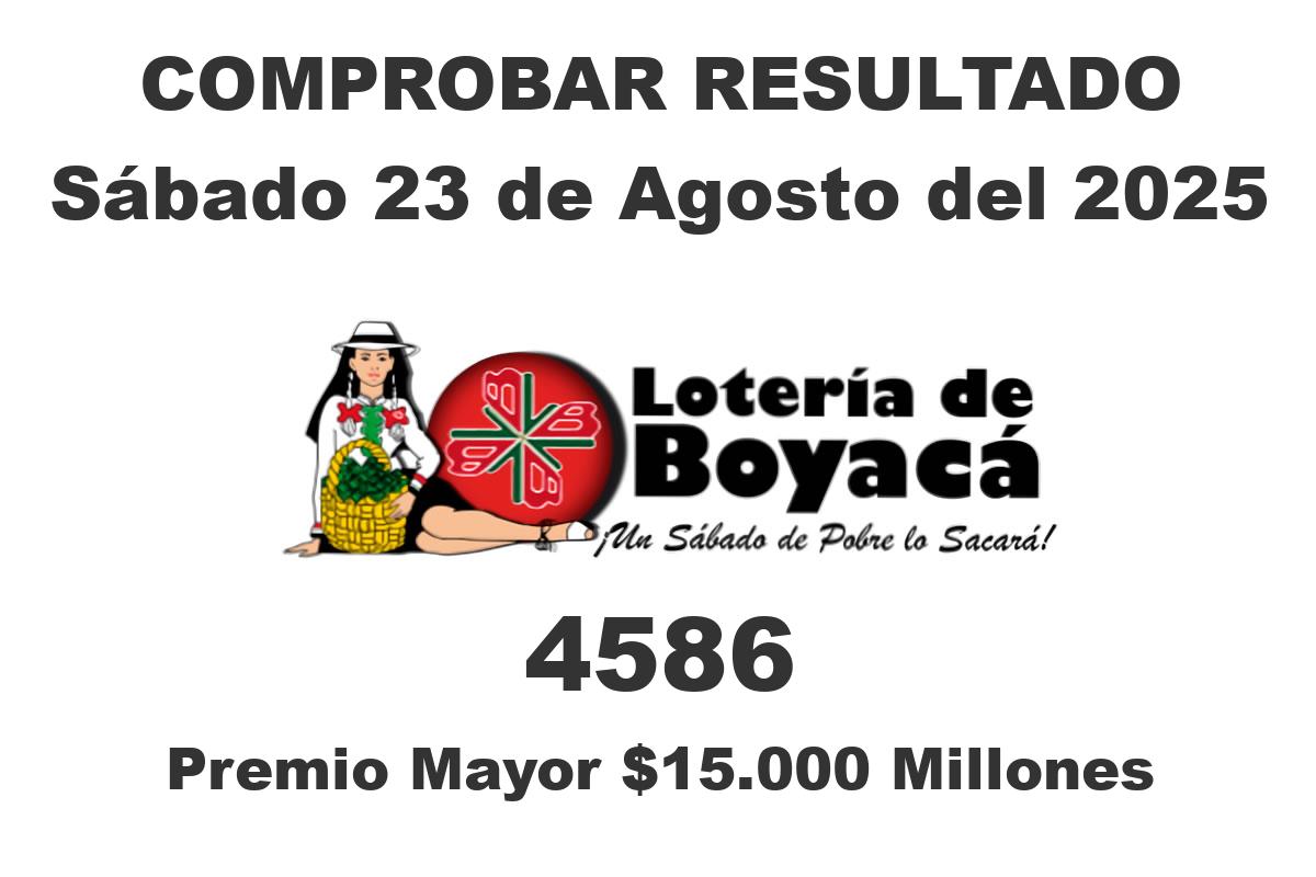 Loteria de Boyaca Sábado 23 de Agosto del 2025 Loteria de Boyaca Sábado 23 de Agosto del 2025
