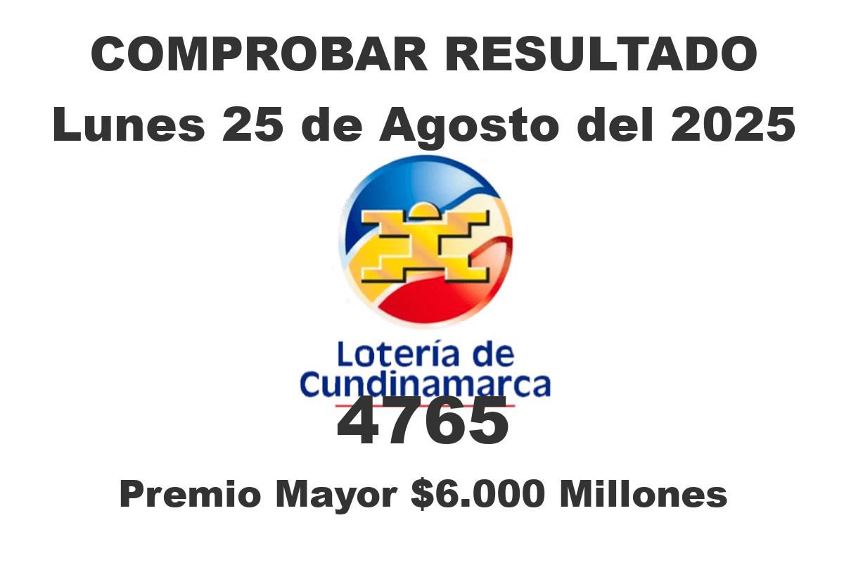 Loteria de Cundinamarca Lunes 25 de Agosto del 2025