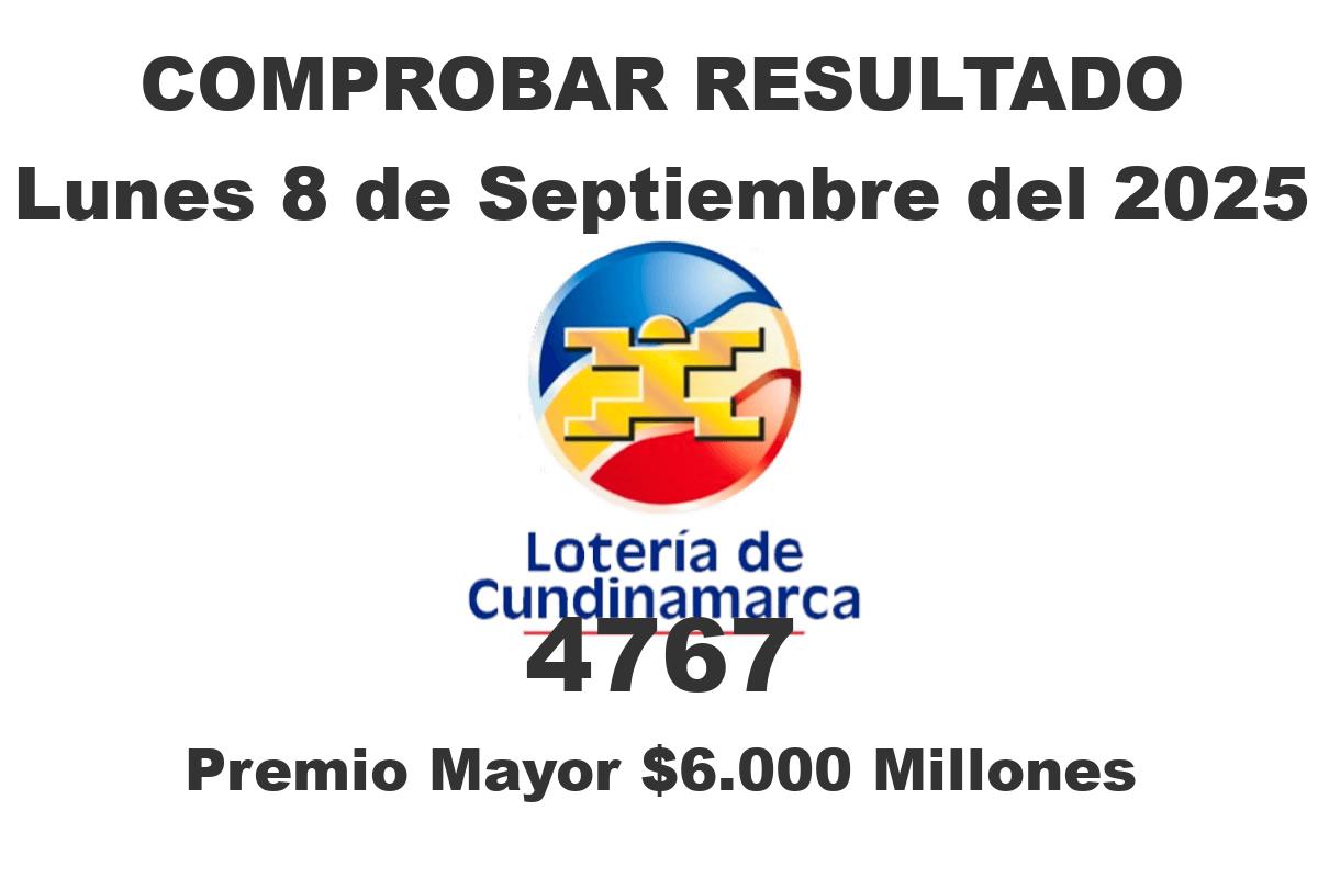 Loteria de Cundinamarca Lunes 8 de Septiembre del 2025