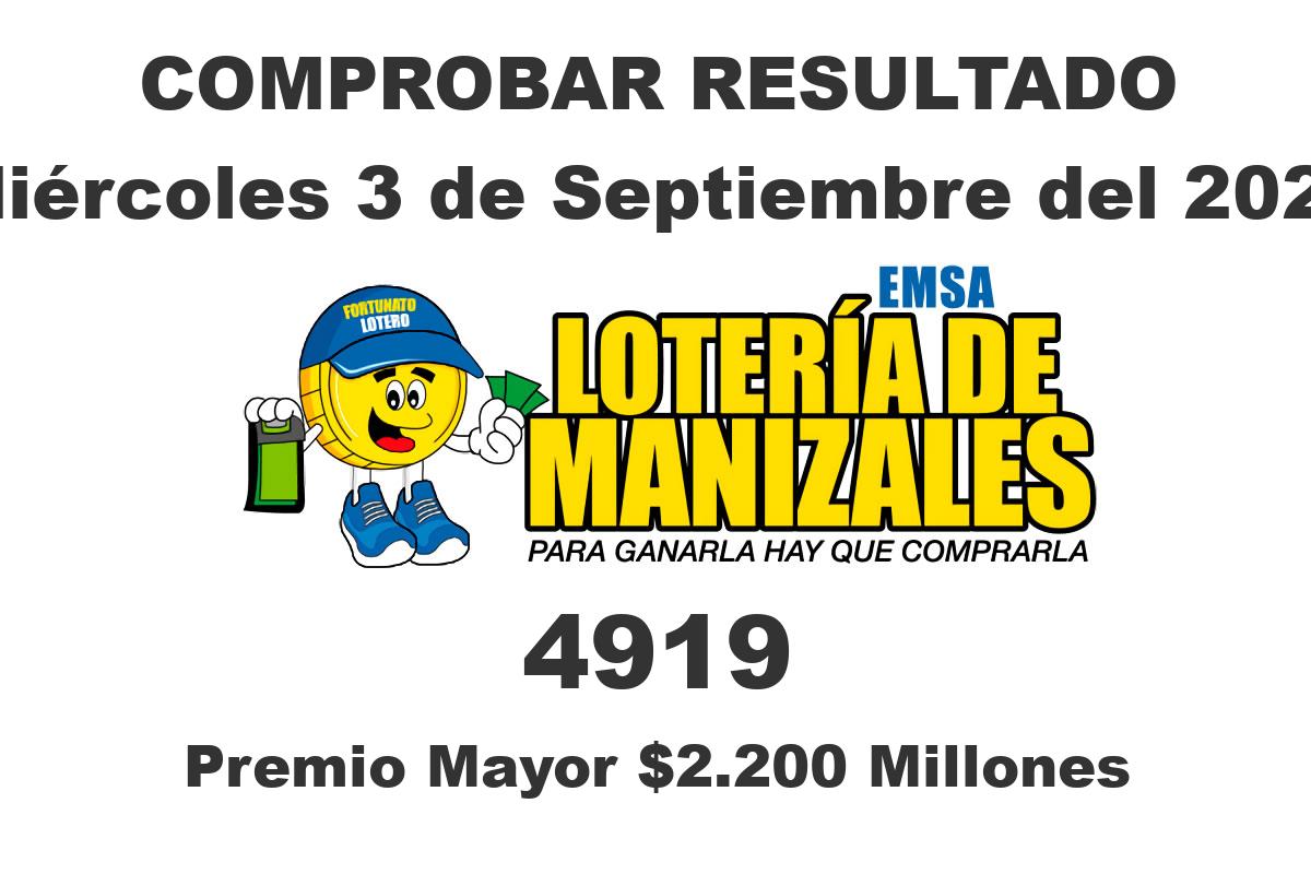 Lotería de Manizales Miércoles 3 de Septiembre del 2025 Lotería de Manizales Miércoles 3 de Septiembre del 2025