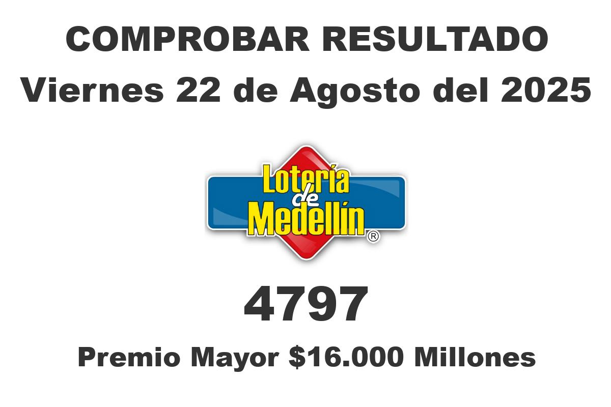 Lotería de Medellín Viernes 22 de Agosto del 2025