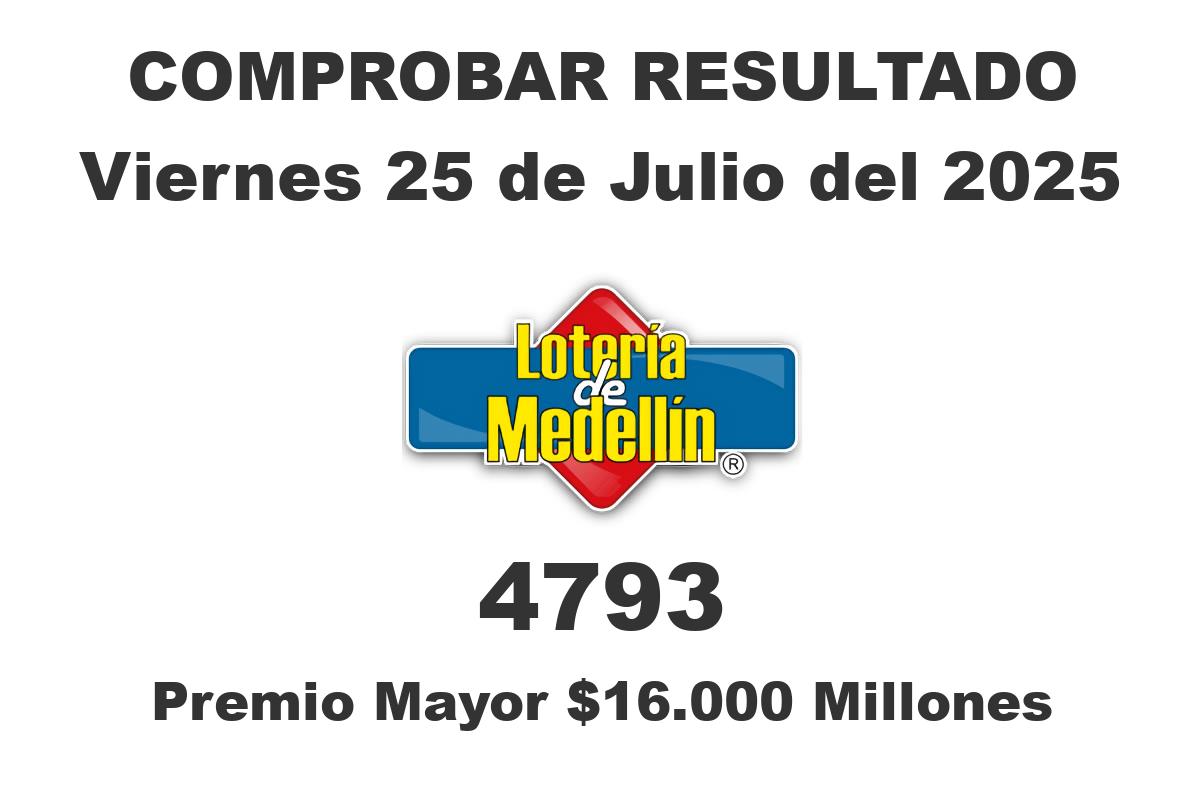 Lotería de Medellín Viernes 25 de Julio del 2025