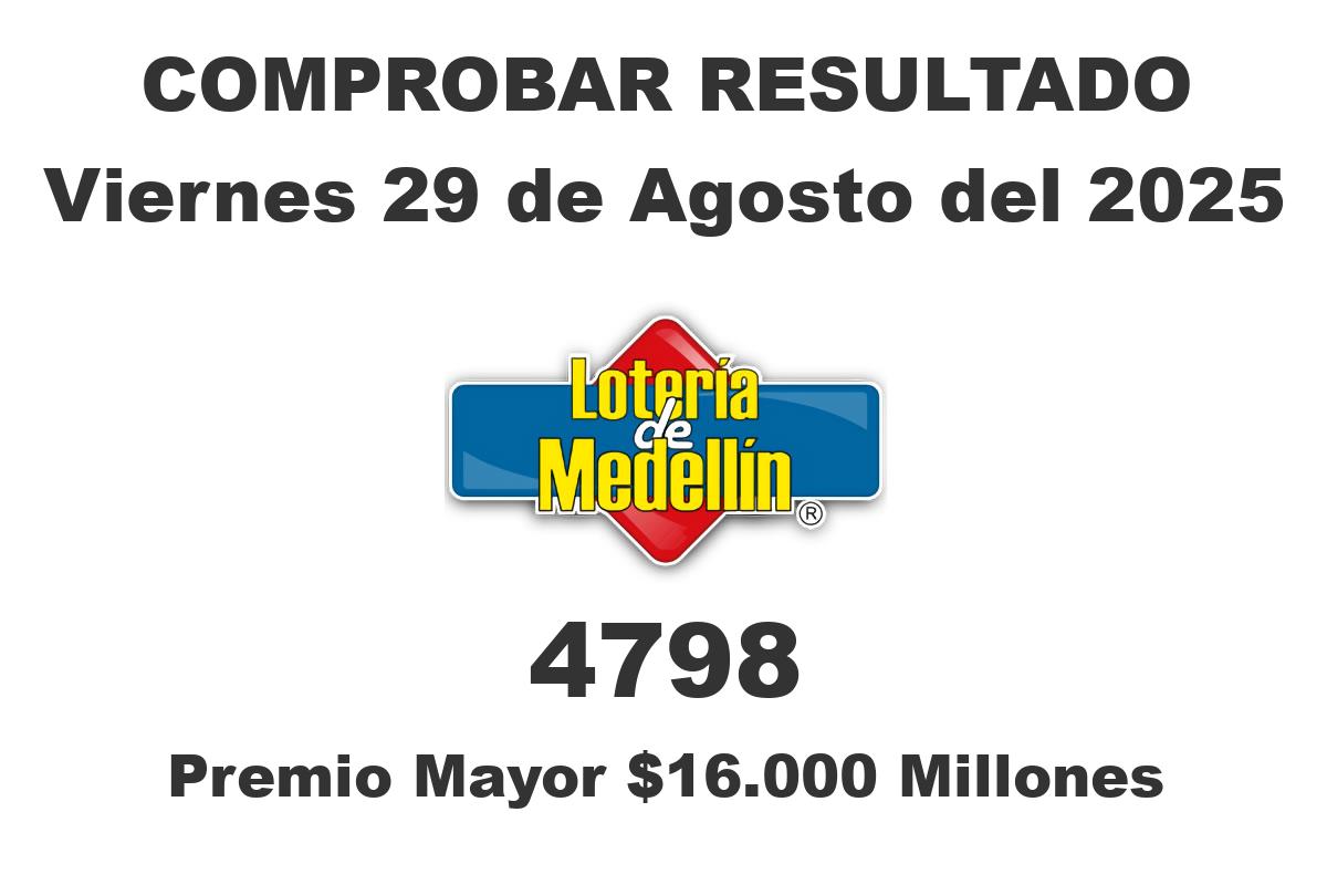 Lotería de Medellín Viernes 29 de Agosto del 2025