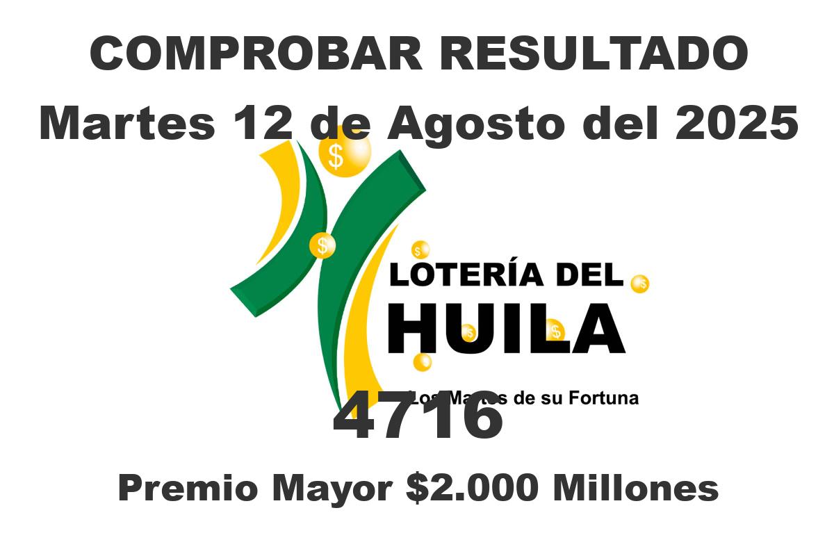 Lotería del Huila Martes 12 de Agosto del 2025 Lotería del Huila Martes 12 de Agosto del 2025