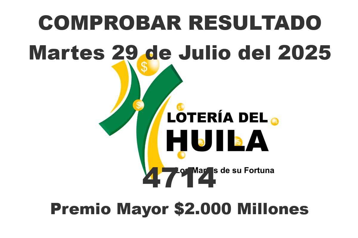 Lotería del Huila Martes 29 de Julio del 2025