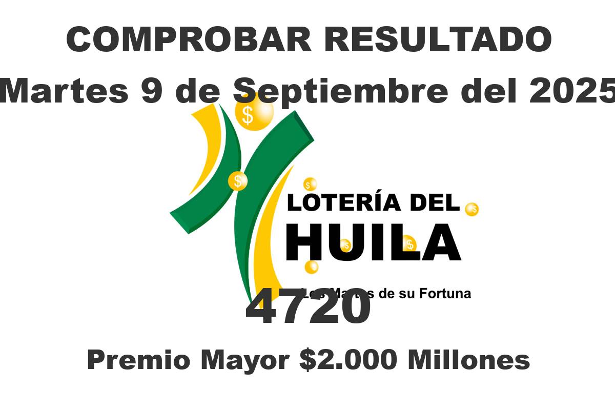 Lotería del Huila Martes 9 de Septiembre del 2025
