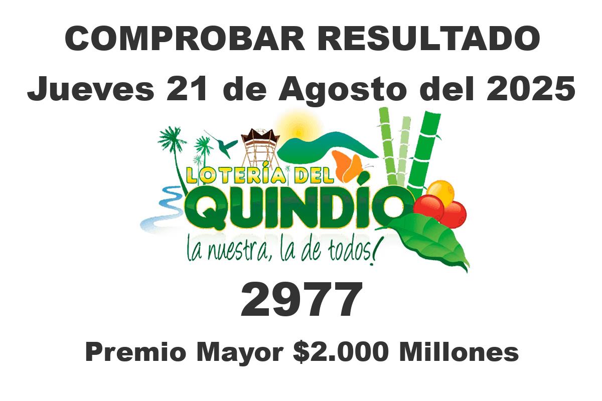 Lotería del Quindío Jueves 21 de Agosto del 2025 Lotería del Quindío Jueves 21 de Agosto del 2025