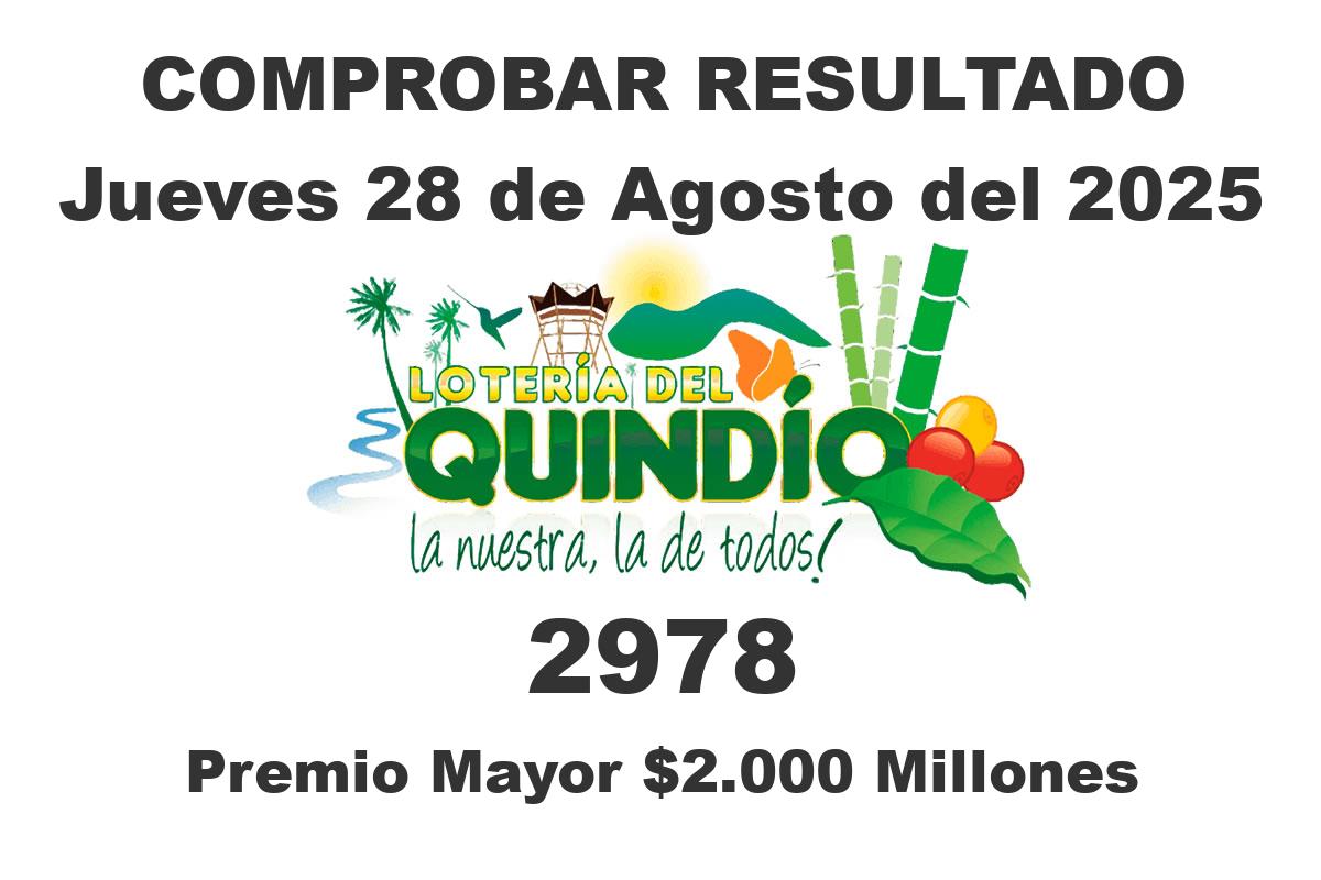 Lotería del Quindío Jueves 28 de Agosto del 2025