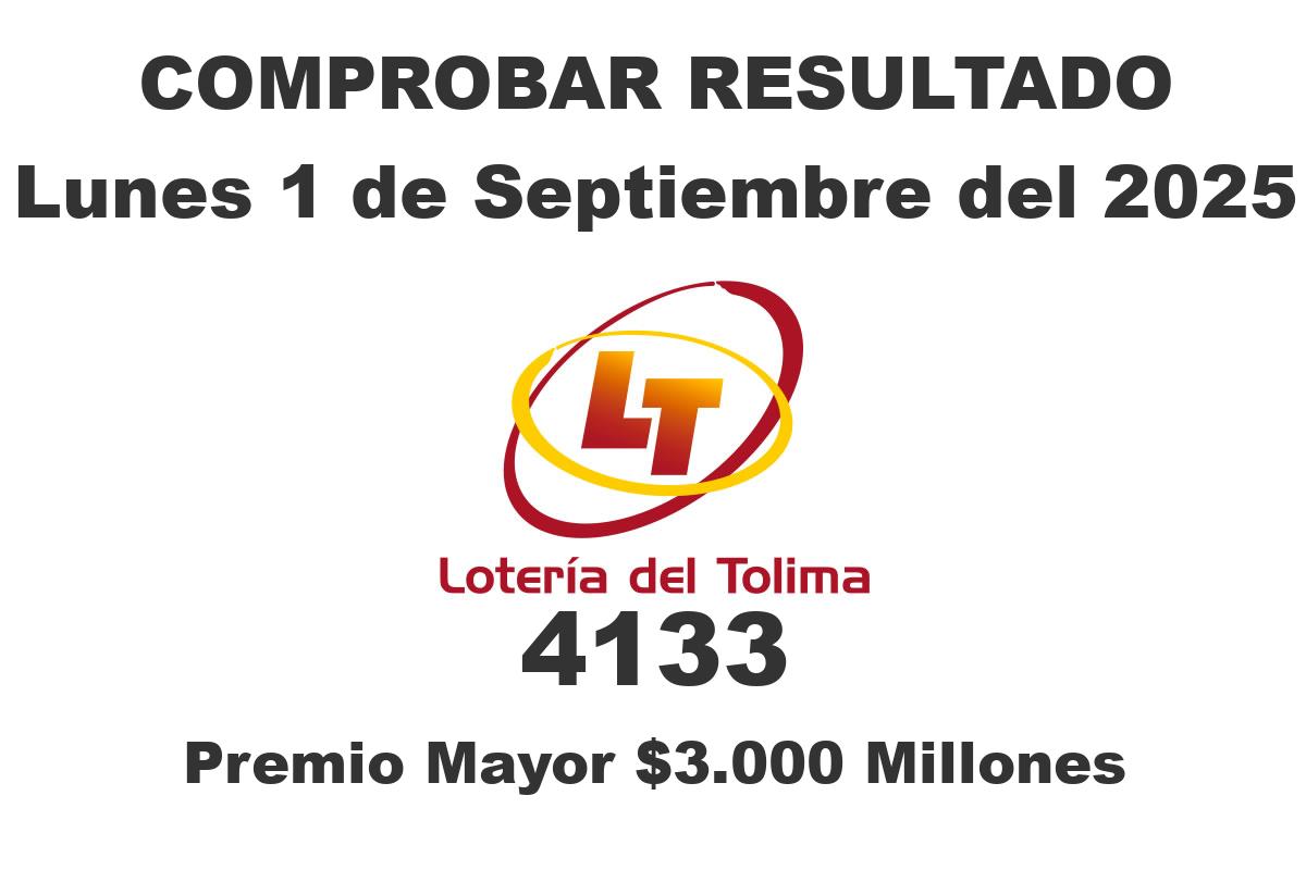 Lotería del Tolima Lunes 1 de Septiembre del 2025 Lotería del Tolima Lunes 1 de Septiembre del 2025
