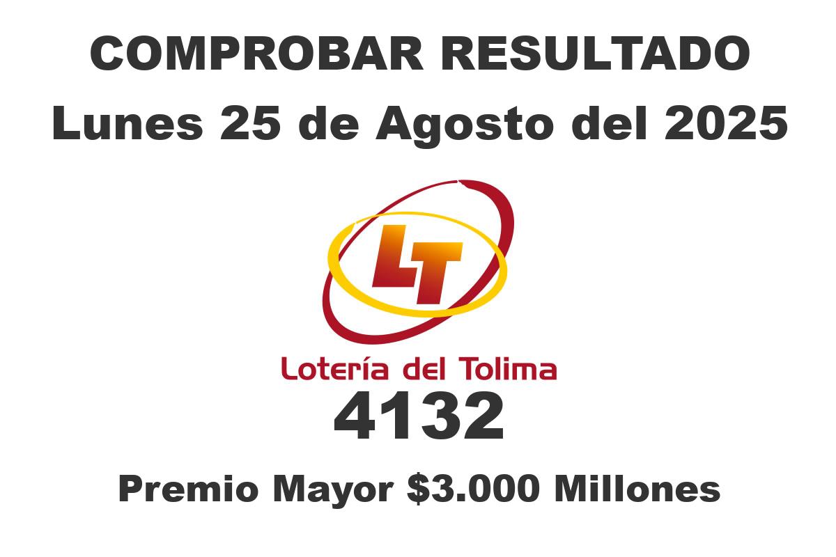 Lotería del Tolima Lunes 25 de Agosto del 2025