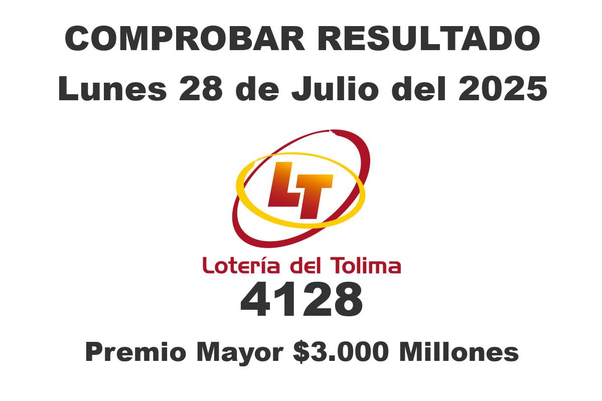 Lotería del Tolima Lunes 28 de Julio del 2025