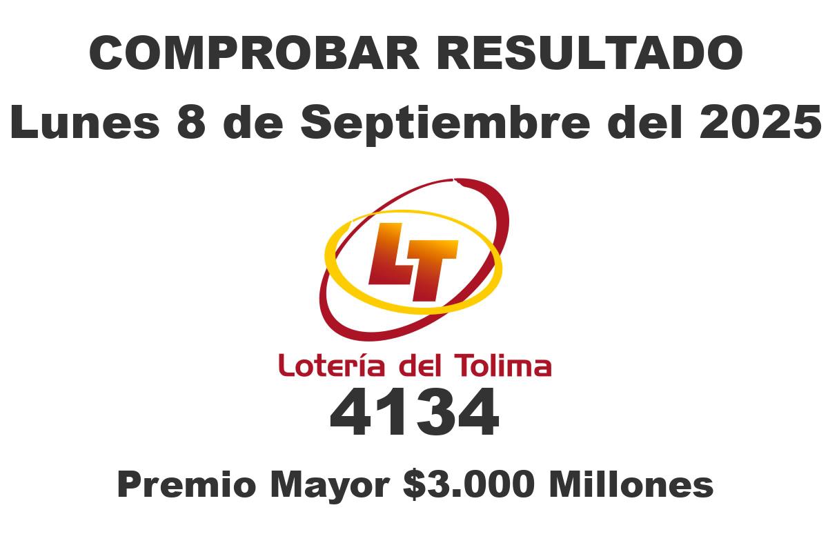 Lotería del Tolima Lunes 8 de Septiembre del 2025